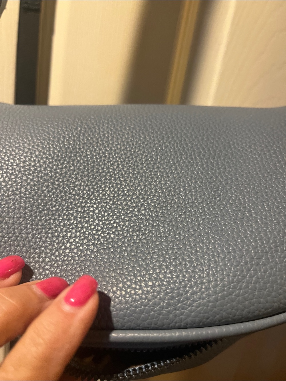 Montana West Slate Blue Pebbled Crossbody Saddle Bag - Picture 7 of 11
